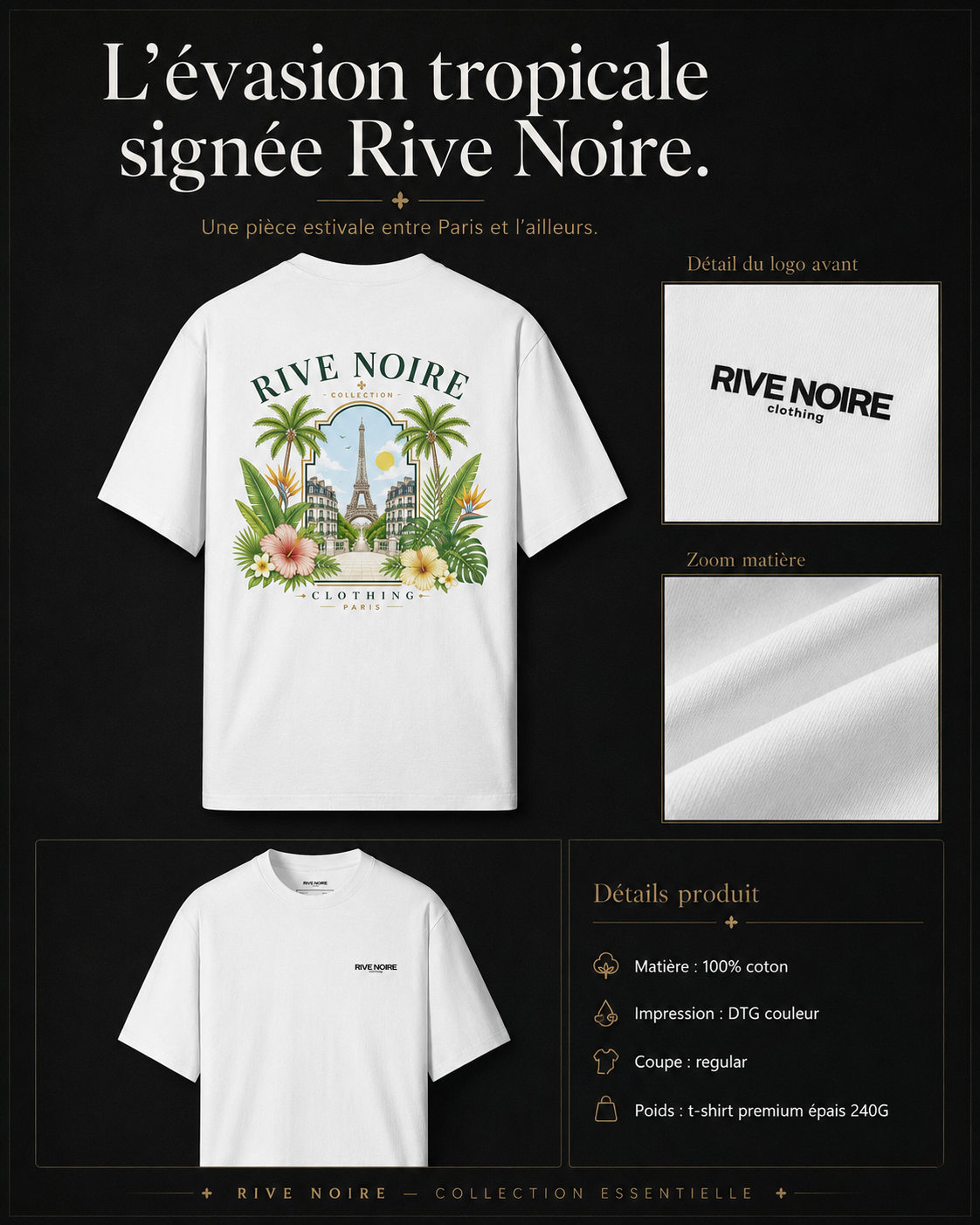 T-shirt PARIS TROPICAL LUXE image détaillé