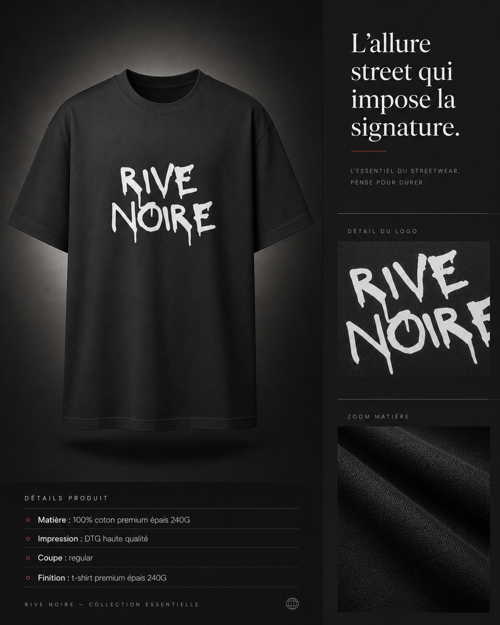 T-shirt Graff Rive Noire
