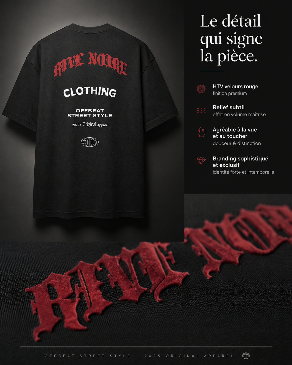 T-shirt Rive noire RED BACK image détaillé