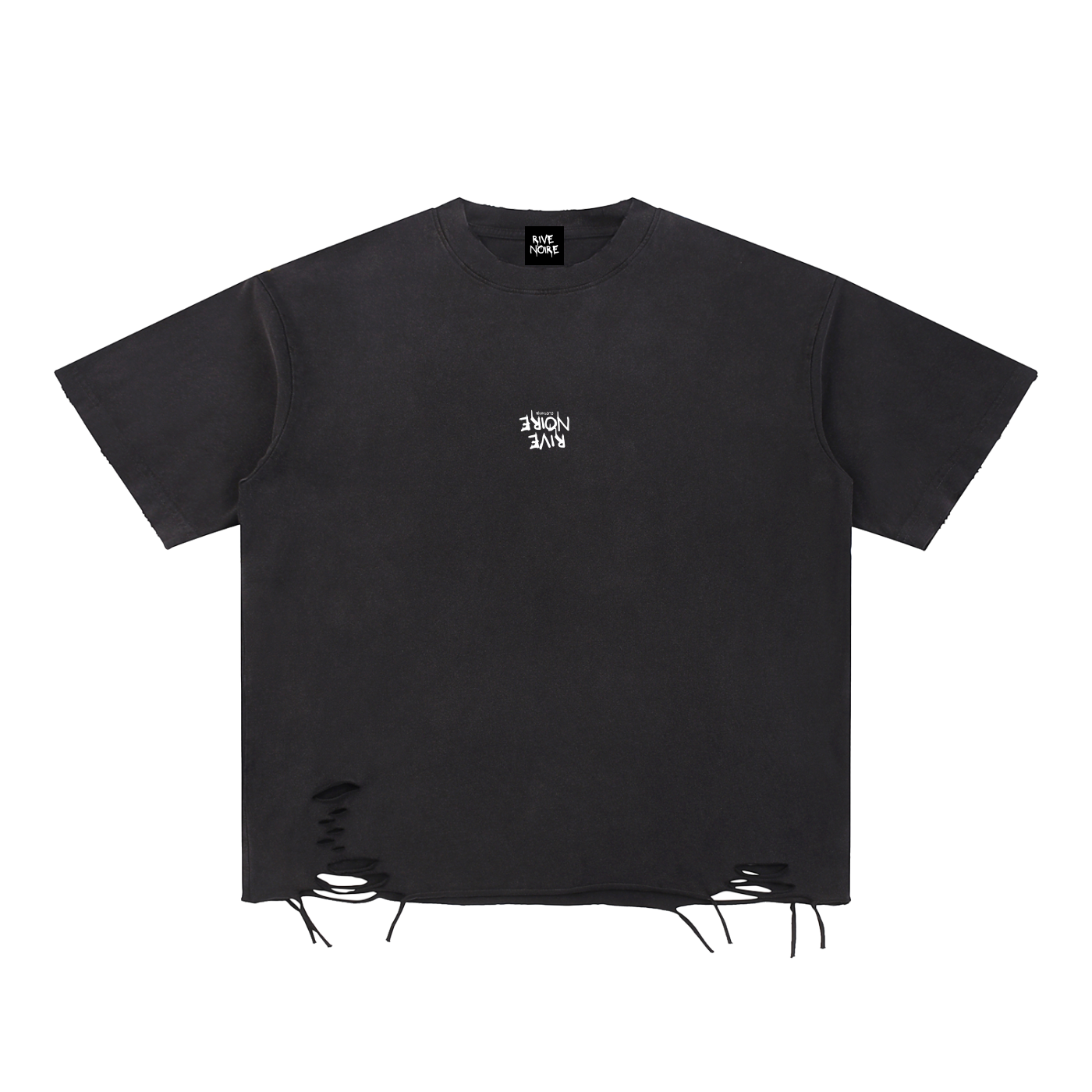 Snow Washed Raw-Hem T-Shirt - RIVE NOIRE CLOTHING